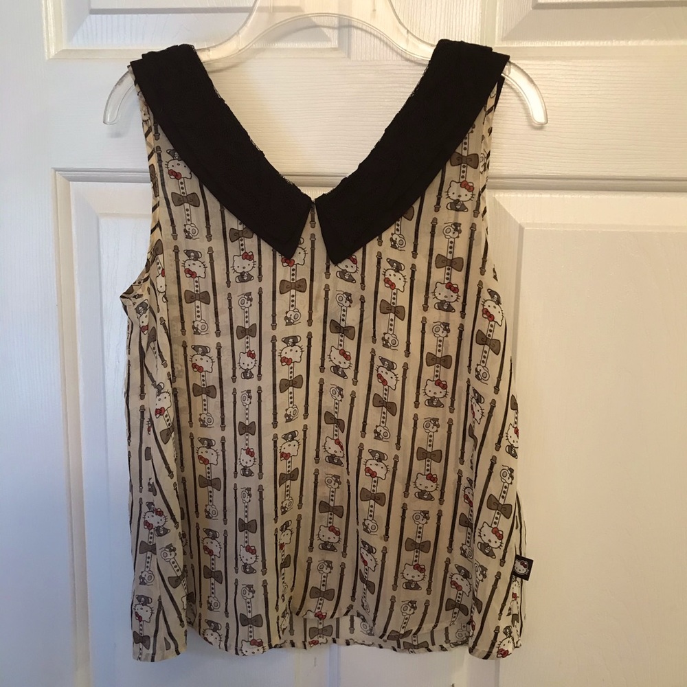 Hello Kitty Sheer 🐭🎀🐱 Print Blouse